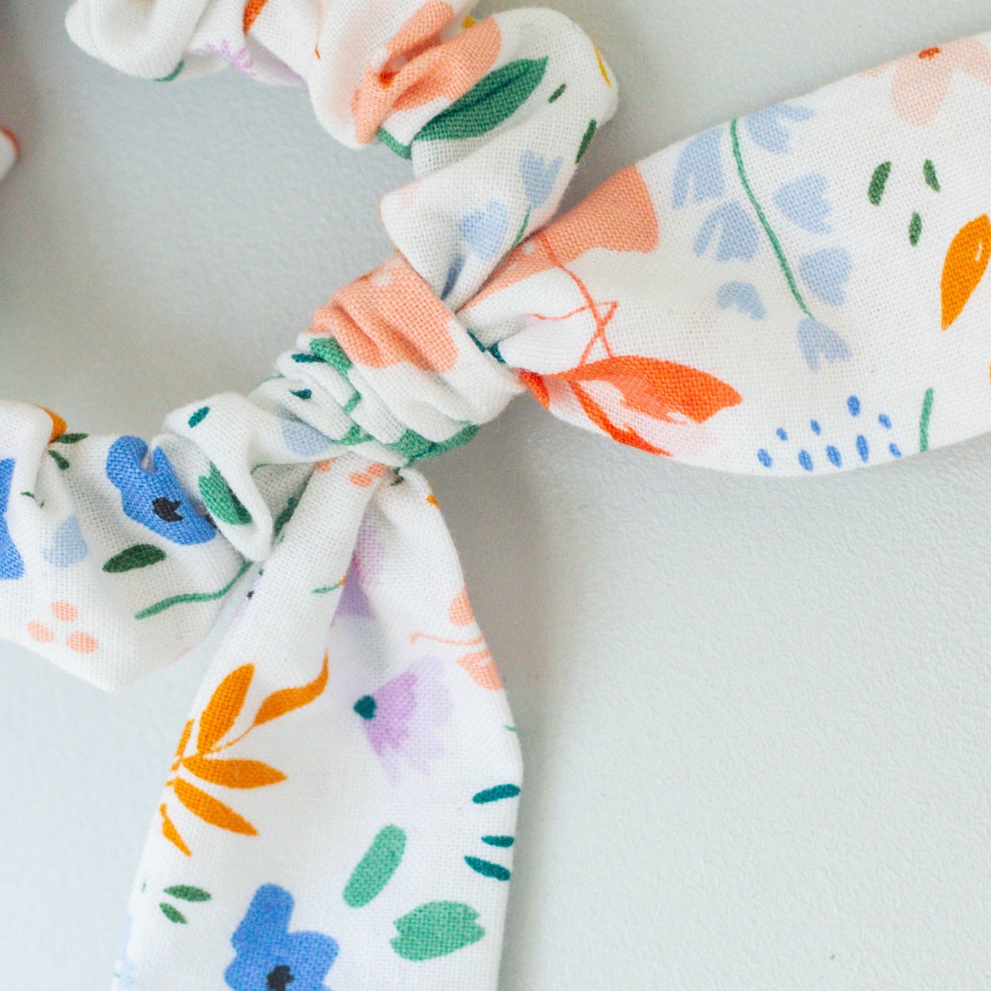Close up of scrunchie bow
