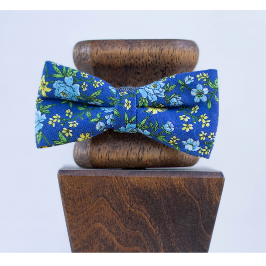 Blue Flower Blossom Bowtie 