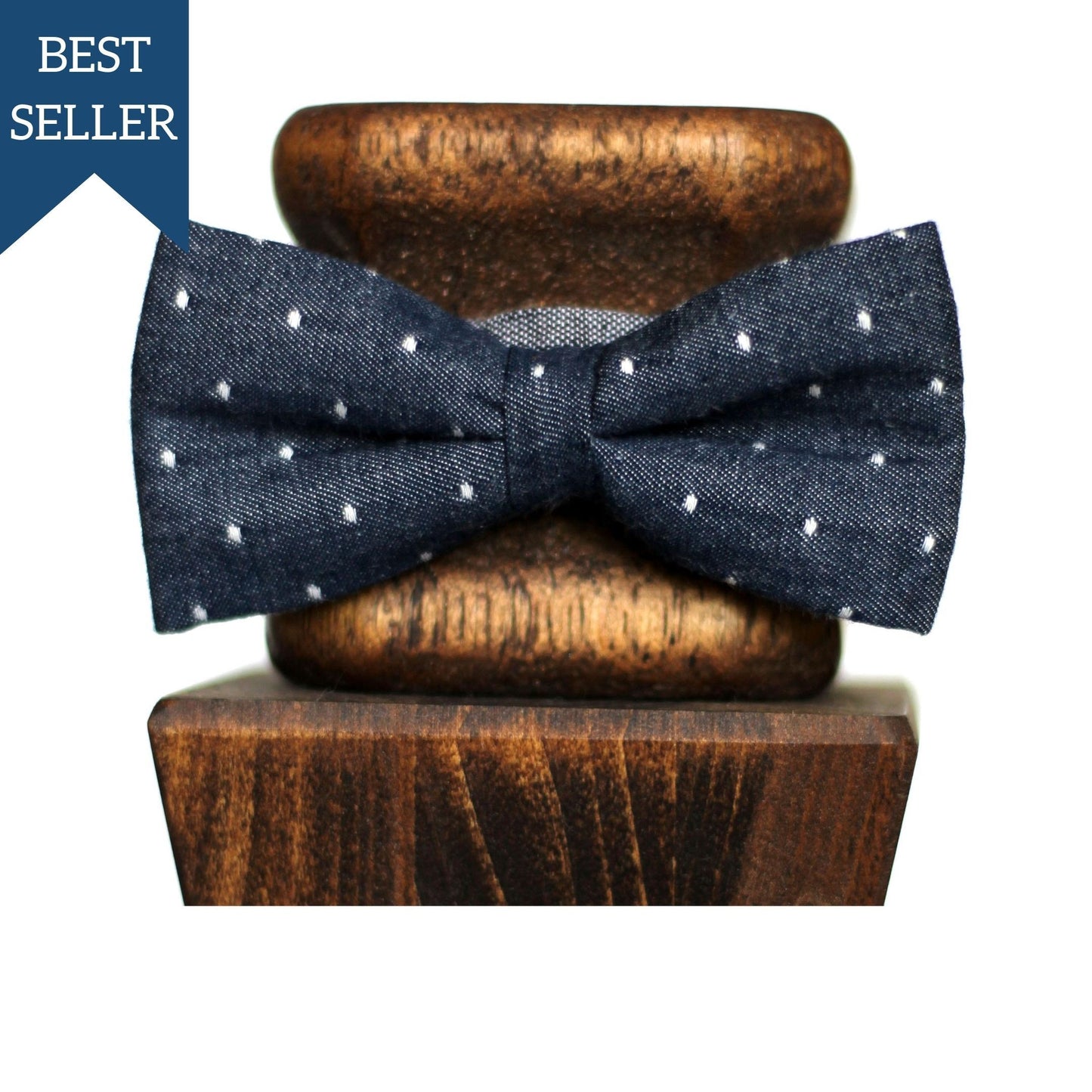 Chambray Dot Bow Tie
