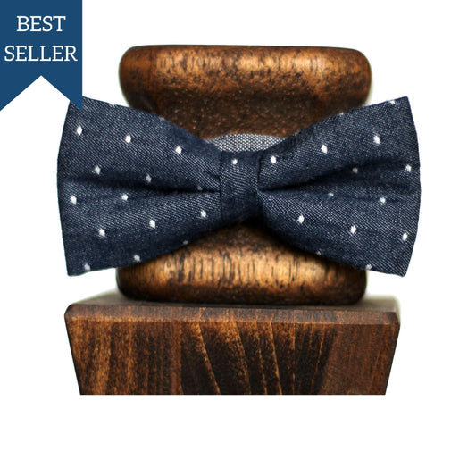 Chambray Dot Bow Tie