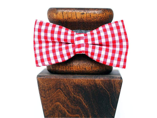 Red Picnic Checkered Bow Tie