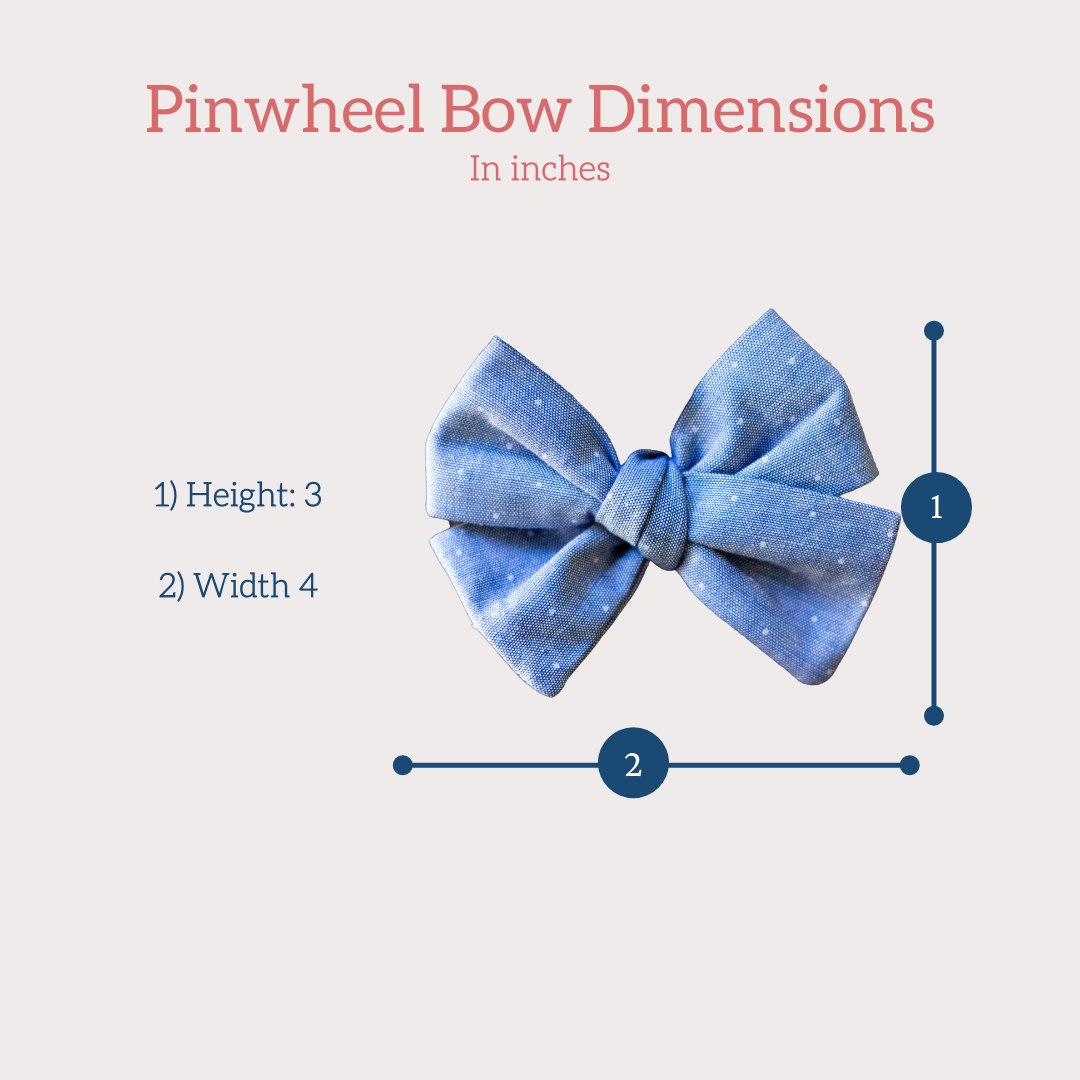 pinwheel hair bow size dimensions
